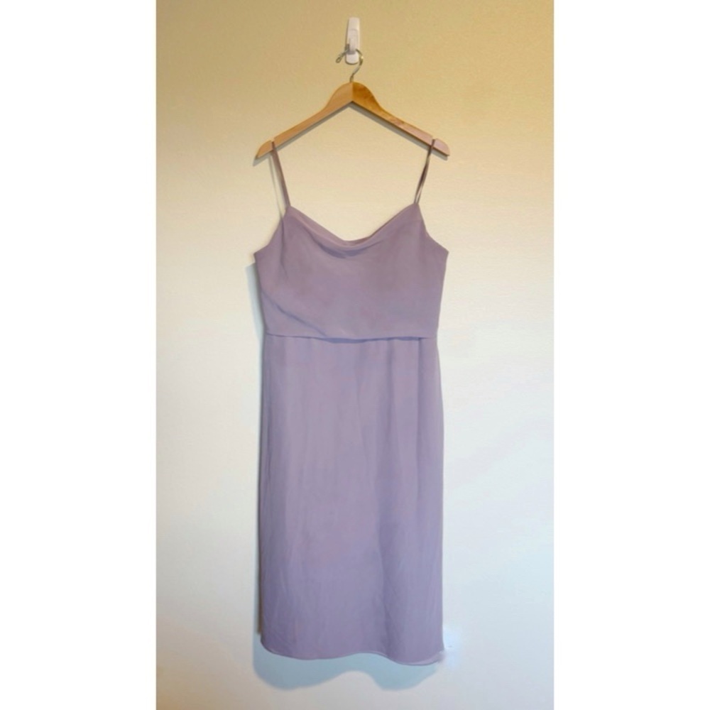 Revelry Draped Neckline Skye Chiffon Midi Dress in Wisteria 14
